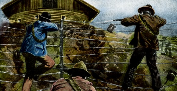 Guerrilla attack on a blockhouse Guerrilla attack on a blockhouse